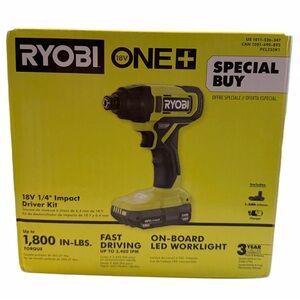 Ryobi 18V 1/4" Impact Driver Kit
